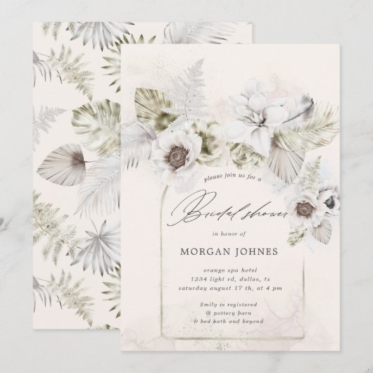 waterverf romantisch bloemetjesVrijgezellenfeest I Kaart (Voorkant / Achterkant)