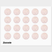 Waterverf Romantisch Blush Coastal Beach Dank u Ronde Sticker (Vel)
