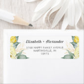 Waterverf romantisch label gele rozen (Insitu)