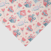 Waterverf Romantisch Liefdespatroon Valentijnsdag Tissuepapier (Detail)