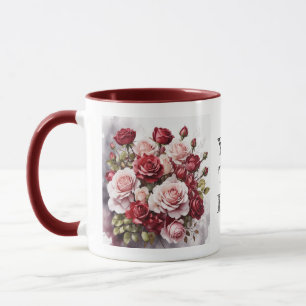 Waterverf Romantisch Schattige Rode Rose Bloemen M Mok