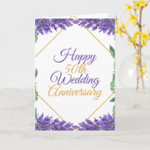 Waterverf Romantische 50ste bruiloft Jubileum Kaart (Gele Bloem)