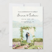 Waterverf Romantische Archway Huwelijksuitnodiging Kaart (Voorkant)
