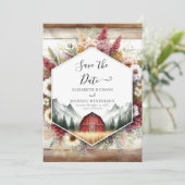 Waterverf Romantische Barnyard Wedding Save The Date (Staand voorkant)