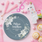 Waterverf romantische bloemetjes bruiloft papieren bordje (Feest)