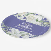 Waterverf romantische bloemetjes bruiloft papieren bordje (Gekanteld)