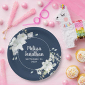 Waterverf romantische bloemetjes bruiloft papieren bordje (Feest)