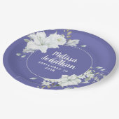 Waterverf romantische bloemetjes bruiloft papieren bordje (Gekanteld)