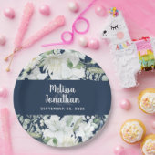 Waterverf romantische bloemetjes bruiloft papieren bordje (Feest)