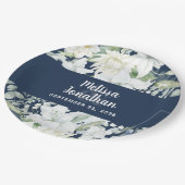 Waterverf romantische bloemetjes bruiloft papieren bordje (Gekanteld)