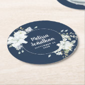 Waterverf romantische bloemetjes bruiloft ronde kartonnen onderzetter (Gebogen)