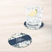 Waterverf romantische bloemetjes bruiloft ronde kartonnen onderzetter (Insitu)