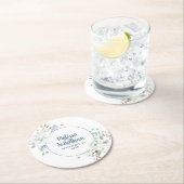 Waterverf romantische bloemetjes bruiloft ronde kartonnen onderzetter (Insitu)