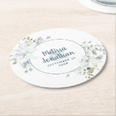 Waterverf romantische bloemetjes bruiloft ronde kartonnen onderzetter (Gebogen)