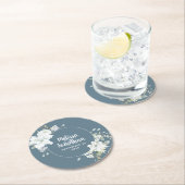 Waterverf romantische bloemetjes bruiloft ronde kartonnen onderzetter (Insitu)