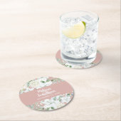 Waterverf romantische bloemetjes bruiloft ronde kartonnen onderzetter (Insitu)