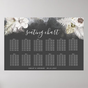 waterverf romantische elegante bloemstuk zitplaats poster