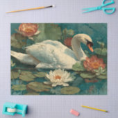 Waterverf Romantische Elegantie "Lake Swan" Decoup Tissuepapier (Craft)