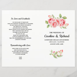 Waterverf romantische Rozen gevouwen bruiloft prog