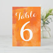 Waterverf Romantische Trouwtafel Nummers Kaart (Staand voorkant)