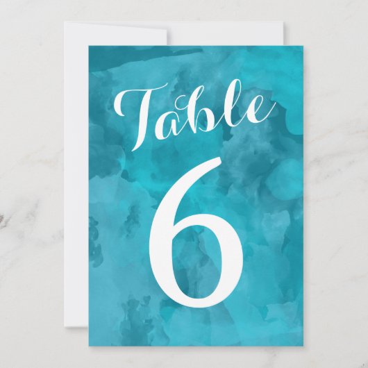 Waterverf Romantische Trouwtafel Nummers Kaart (Voorkant)