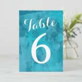 Waterverf Romantische Trouwtafel Nummers Kaart (Staand voorkant)