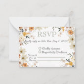 Waterverf Romantische Wildbloemen RSVP Notitiekaartje (Voorkant)