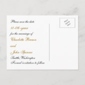 waterverf romantische witte roos save the date aankondigingskaart (Achterkant)