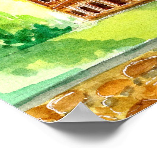 Waterverf Rome Colosseum Poster (Hoek)