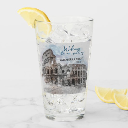 Waterverf Rome, Italië Glas (Voorkant ijs)