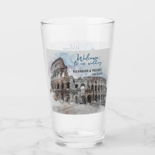 Waterverf Rome, Italië Glas (Voorkant)