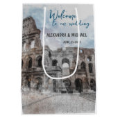 Waterverf Rome, Italië Medium Cadeauzakje (Achterkant)