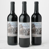 Waterverf Rome Italië Wijnlabel – Elegant Custom Wijn Etiket (Flessen)