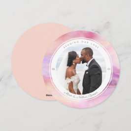 Waterverf Ronde Kaart Peach roze Paars Agate