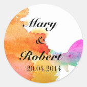 Waterverf Ronde Sticker (Voorkant)