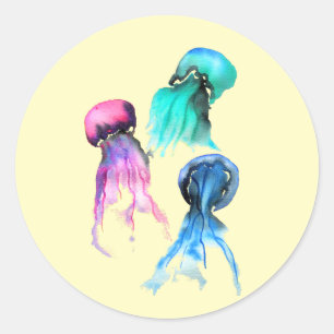 Waterverf Ronde Sticker