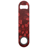 Waterverf rood blad patroon speed flessenopener (Voorkant)