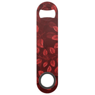 Waterverf rood blad patroon speed flessenopener
