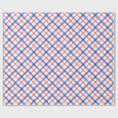 Waterverf Rood & Blauw Plaid Cadeaupapier (Vlak)