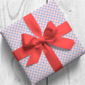 Waterverf Rood & Blauw Plaid Cadeaupapier