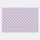 Waterverf Rood & Blauw Plaid Inpakpapier Vel (Voorkant)
