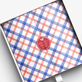 Waterverf Rood & Blauw Plaid Tissuepapier
