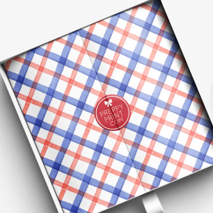 Waterverf Rood & Blauw Plaid Tissuepapier