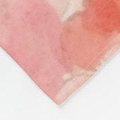 Waterverf rood, blauw, zacht, roze harten monogram fleece deken (Hoek)