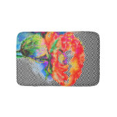 waterverf rood bloemenzwart wit zig zag badmat (Voorkant)