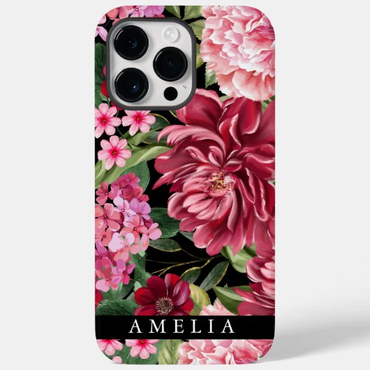 Waterverf rood bloemig botanisch groen Case-Mate iPhone case (Achterkant)