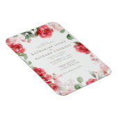 Waterverf Rood & Blush Bloemen Bruiloft Uitnodigin Magneet (Rechterzijde)