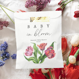 Waterverf rood boeket bloemen - baby in bloei bedankzakje