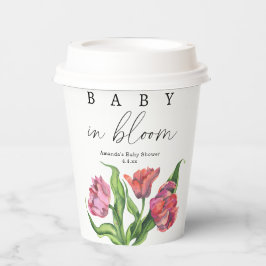 Waterverf rood boeket bloemen - baby in bloei papieren bekers