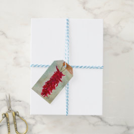 Waterverf Rood Chili Ristra New Mexico Cadeaulabel